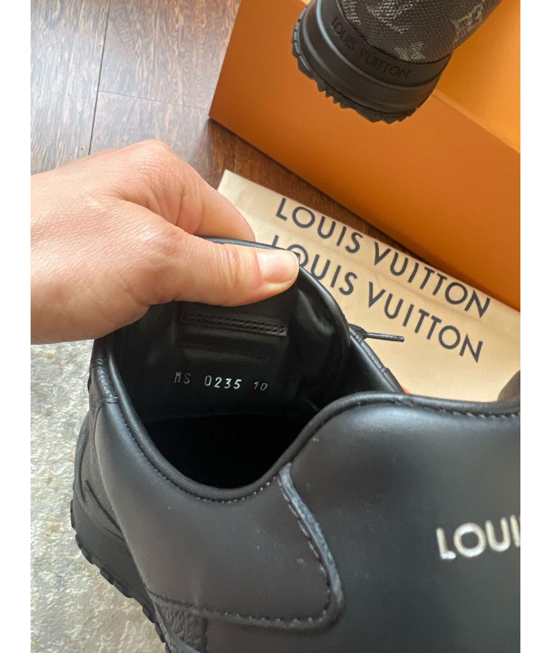 LOUIS VUITTON Черные кожаные низкие кроссовки / кеды, фото 5