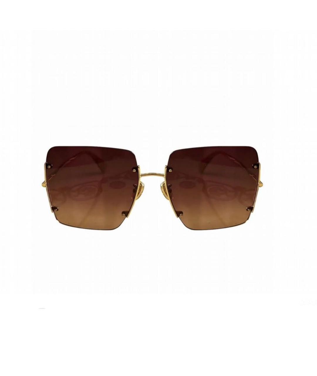 MAX MARA Коричневые металлические солнцезащитные очки, фото 5