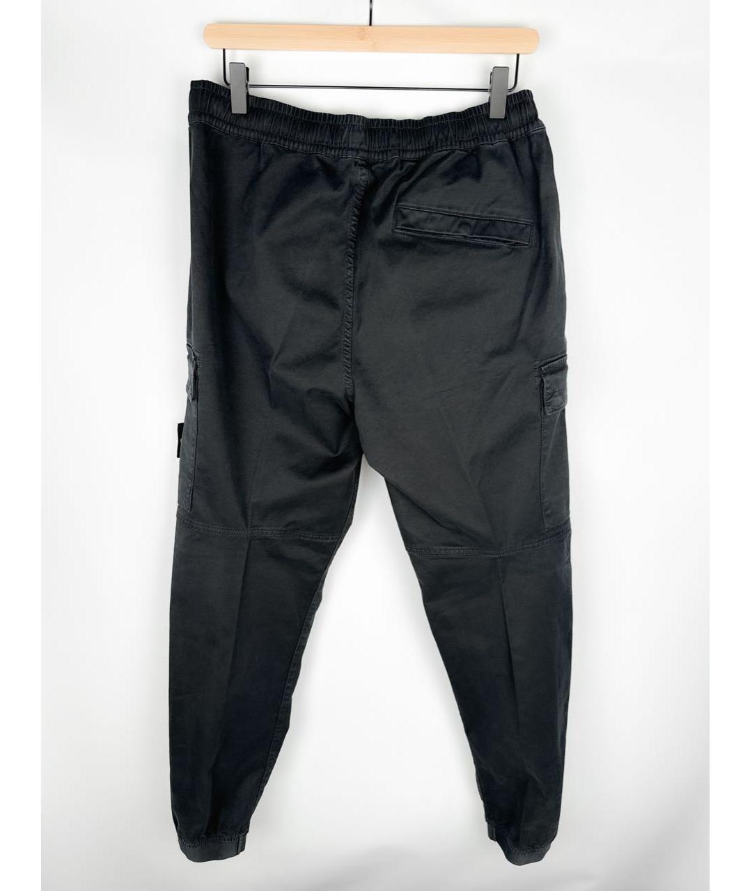 STONE ISLAND Черные хлопковые повседневные брюки, фото 2