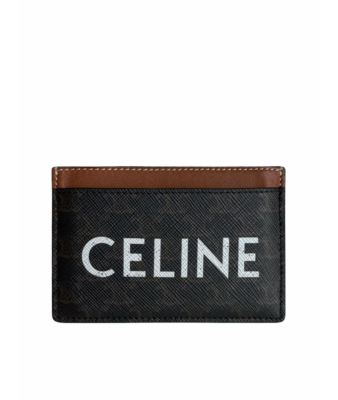 CELINE Коричневый кожаный кардхолдер, фото 1