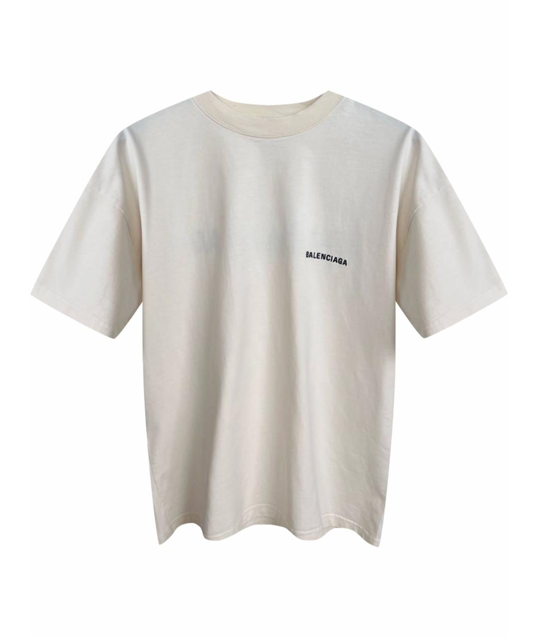 BALENCIAGA Бежевая хлопковая футболка, фото 1