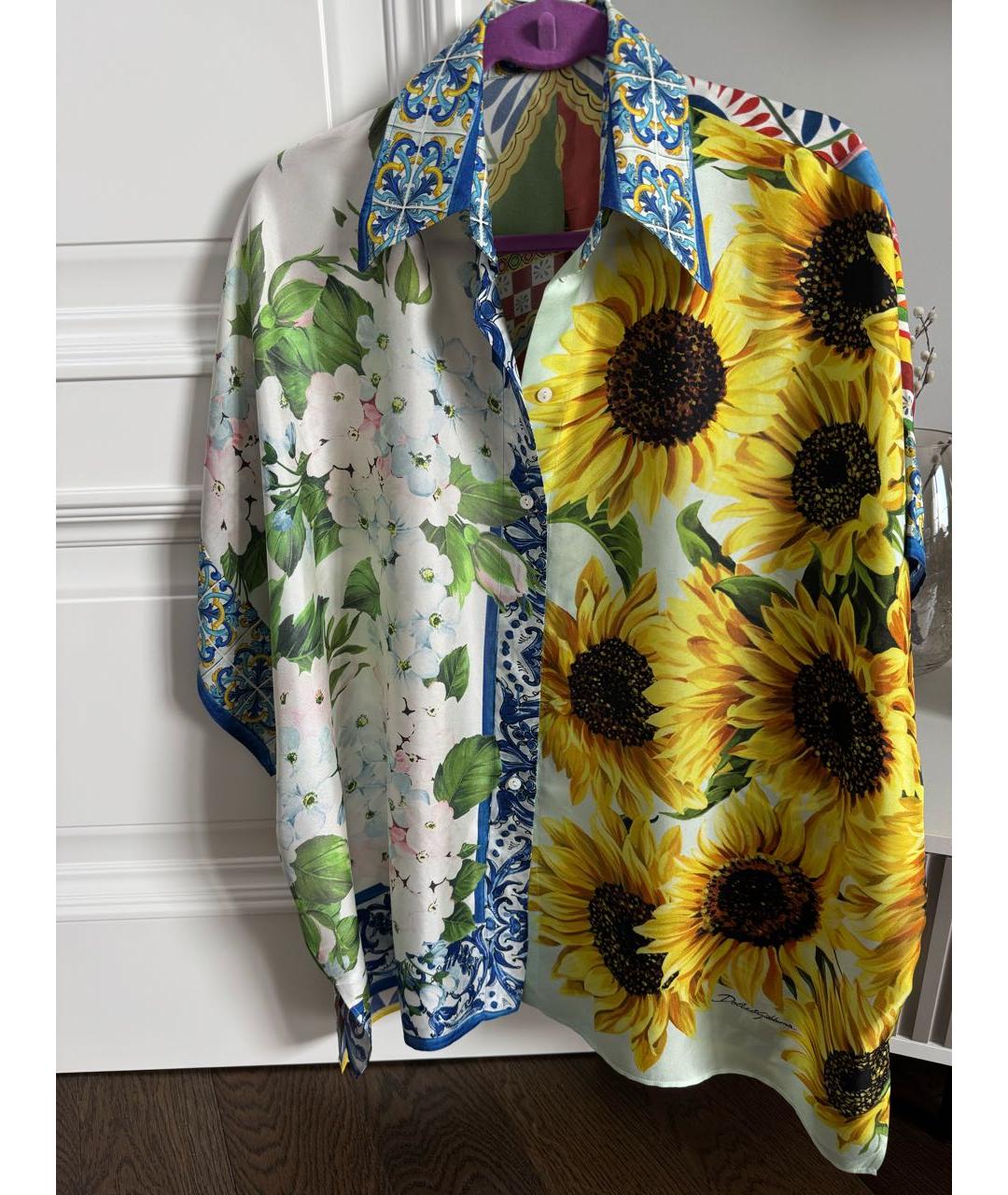 DOLCE&GABBANA Мульти шелковая рубашка, фото 8