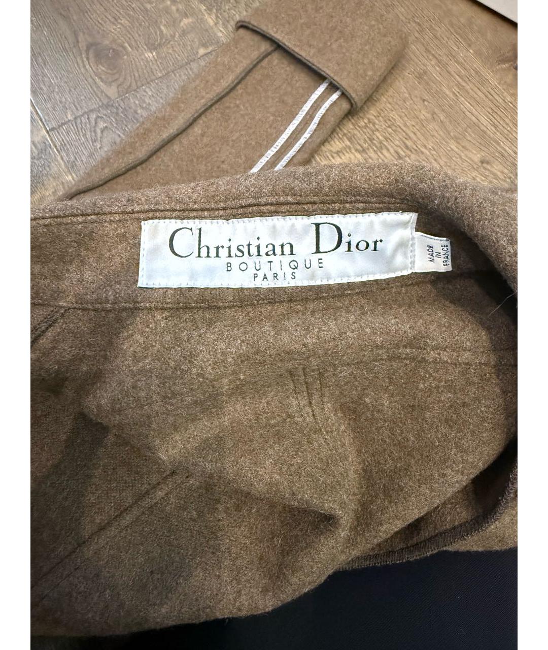 CHRISTIAN DIOR Коричневый шерстяной жакет/пиджак, фото 3
