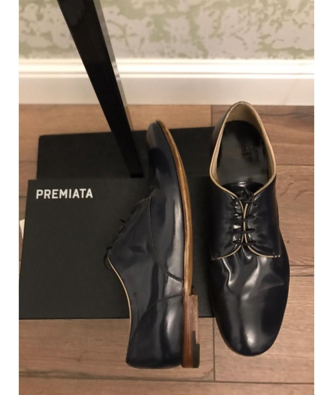 PREMIATA Темно-синие туфли из лакированной кожи, фото 5