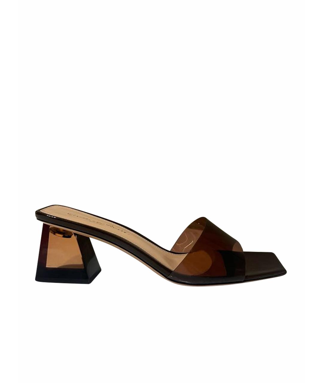 GIANVITO ROSSI Коричневые кожаные мюли, фото 1