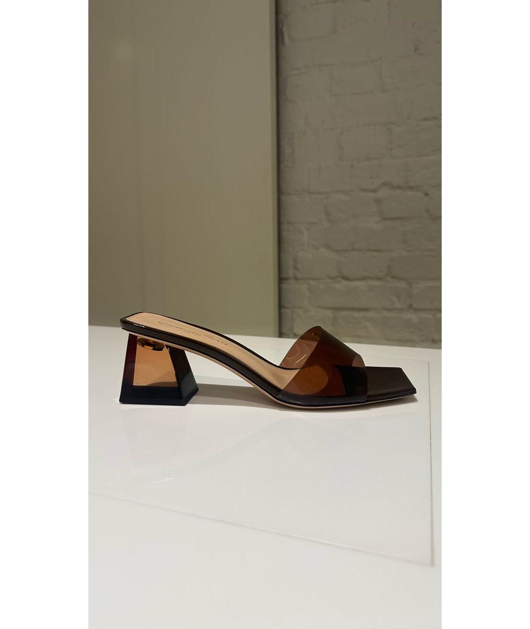 GIANVITO ROSSI Коричневые кожаные мюли, фото 9