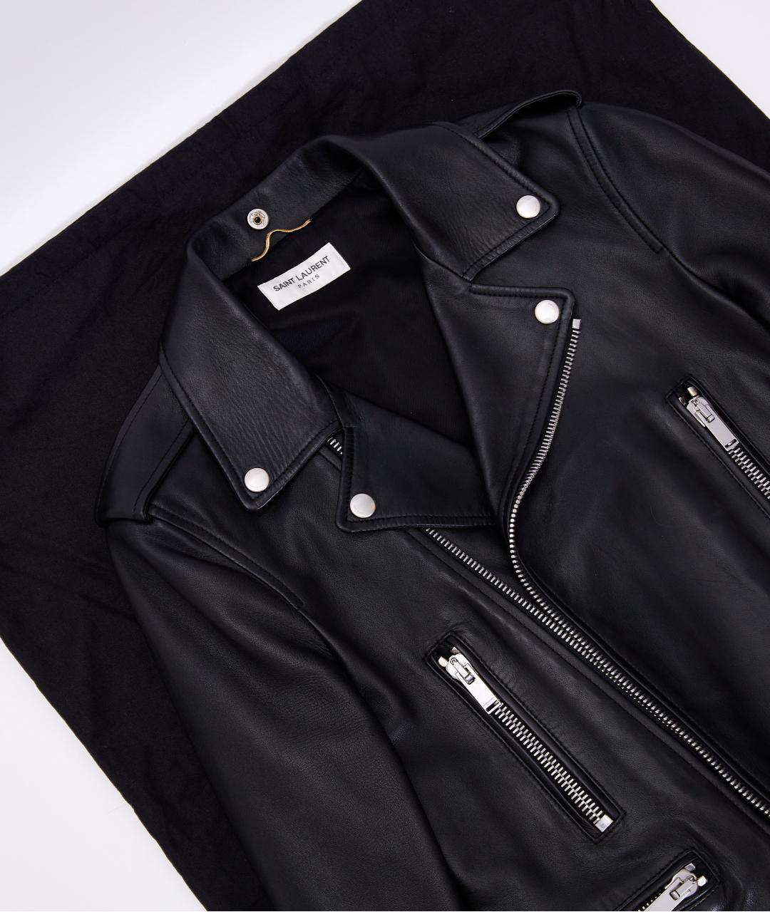 SAINT LAURENT Черная кожаная куртка, фото 5