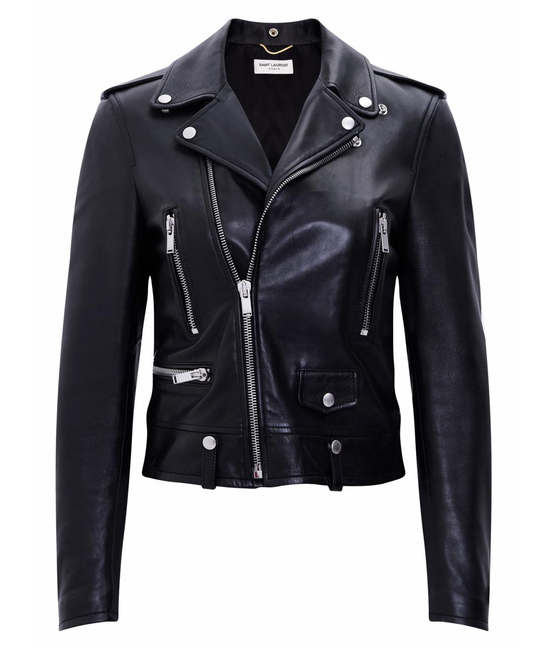 SAINT LAURENT Черная кожаная куртка, фото 1