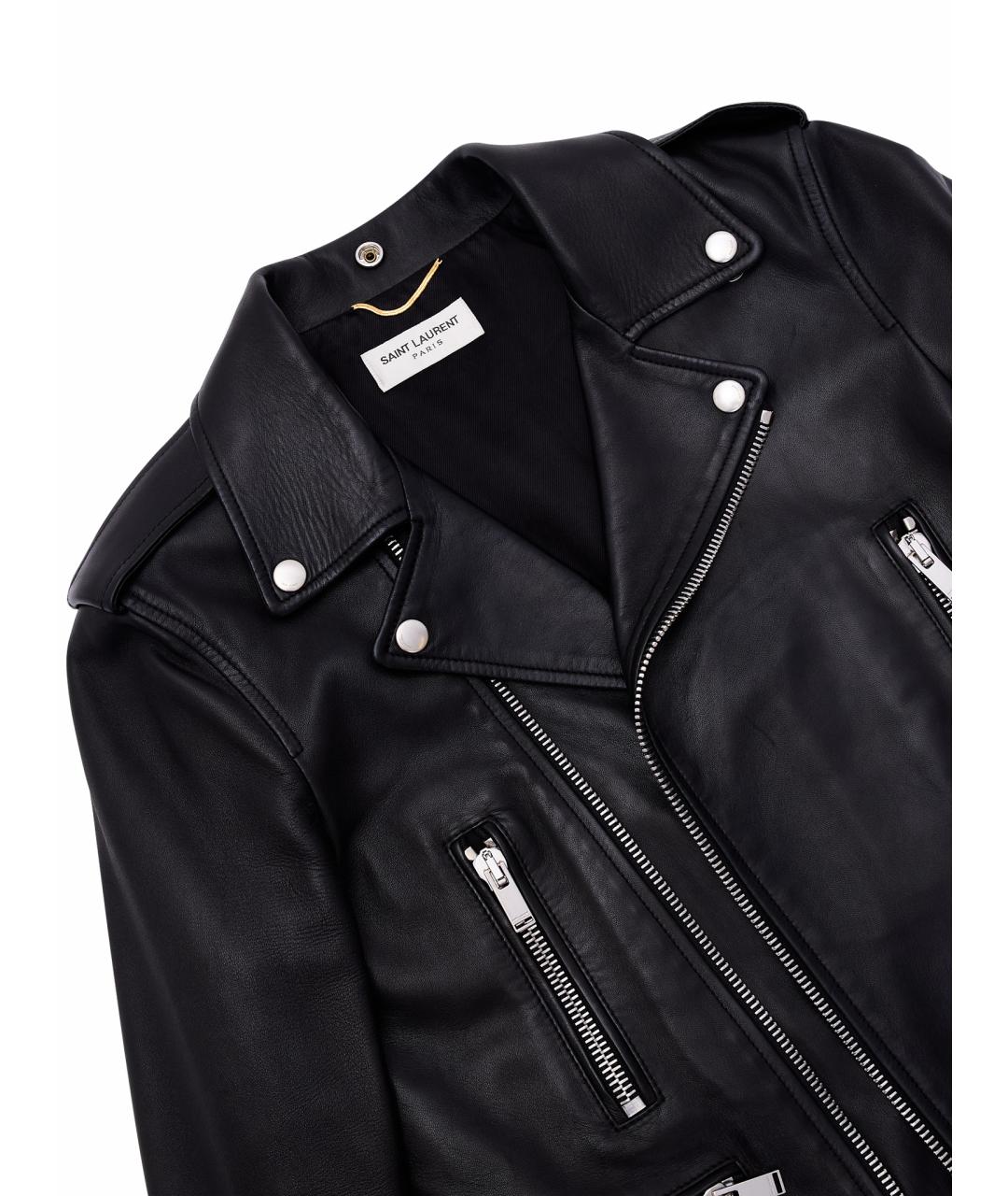 SAINT LAURENT Черная кожаная куртка, фото 6