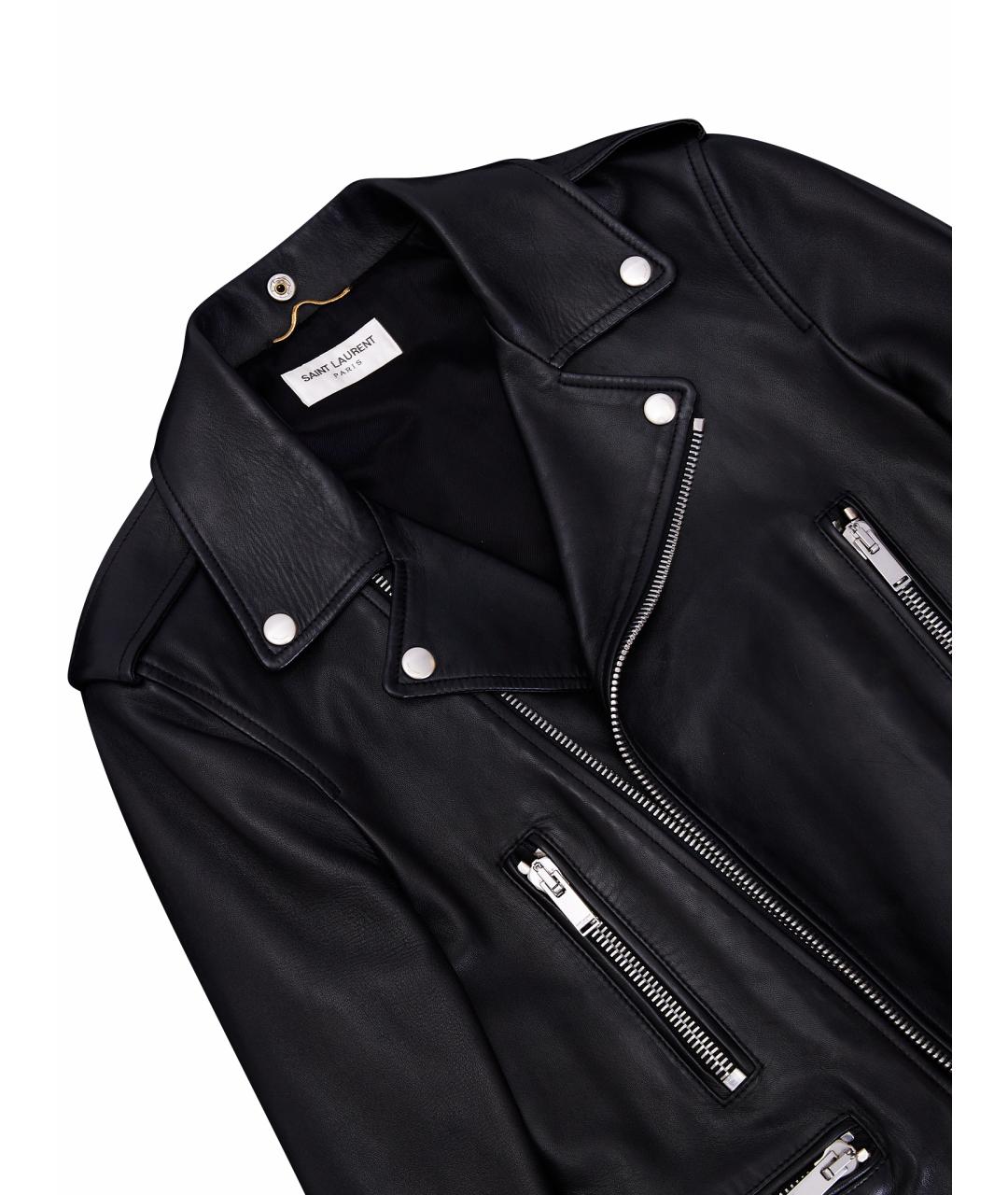 SAINT LAURENT Черная кожаная куртка, фото 9