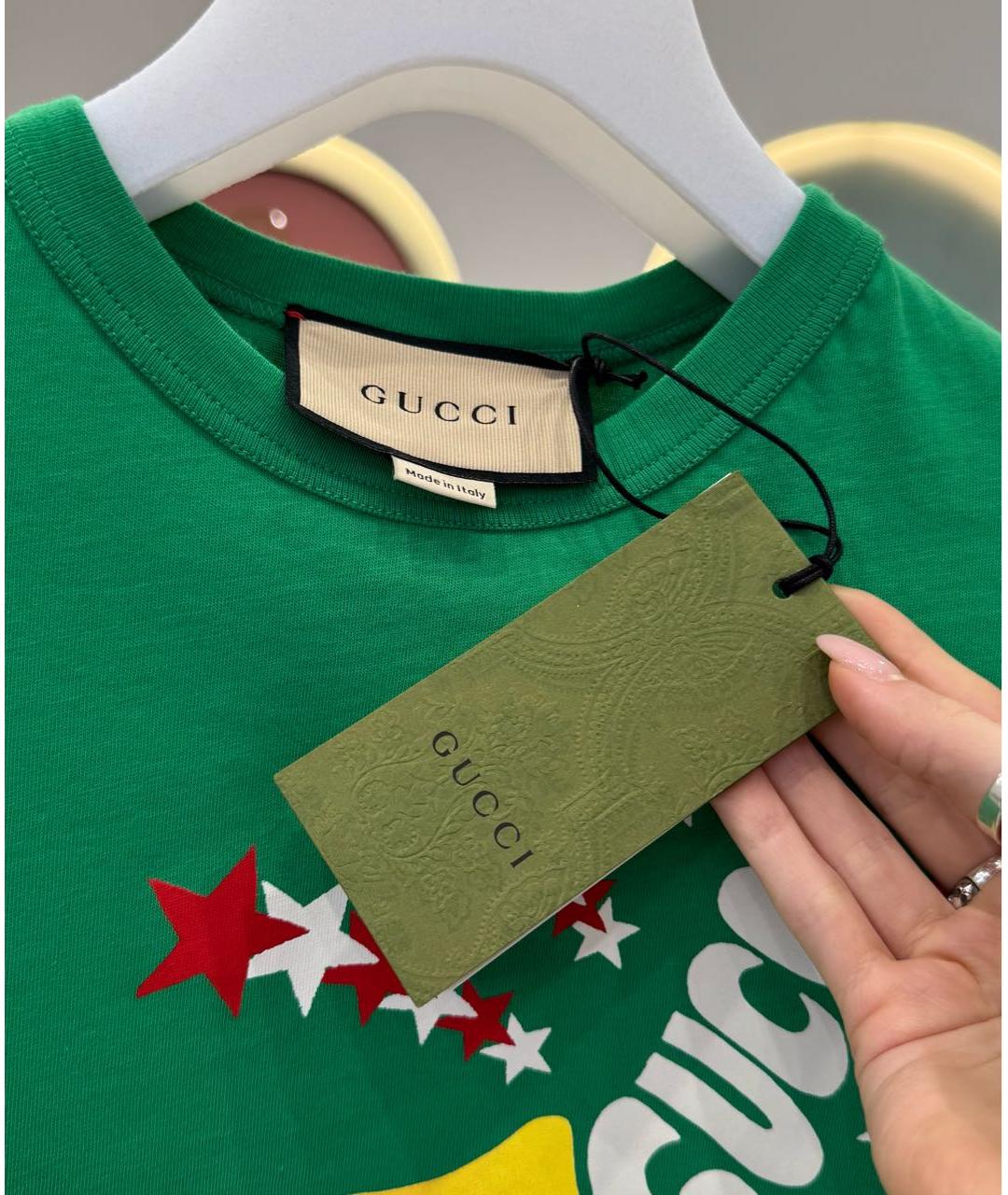 GUCCI Зеленая футболка, фото 4
