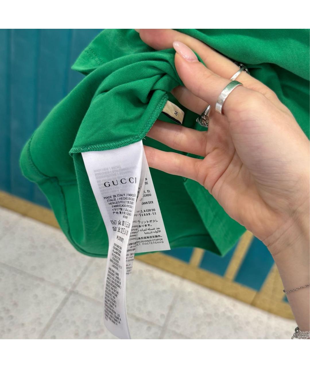 GUCCI Зеленая футболка, фото 5