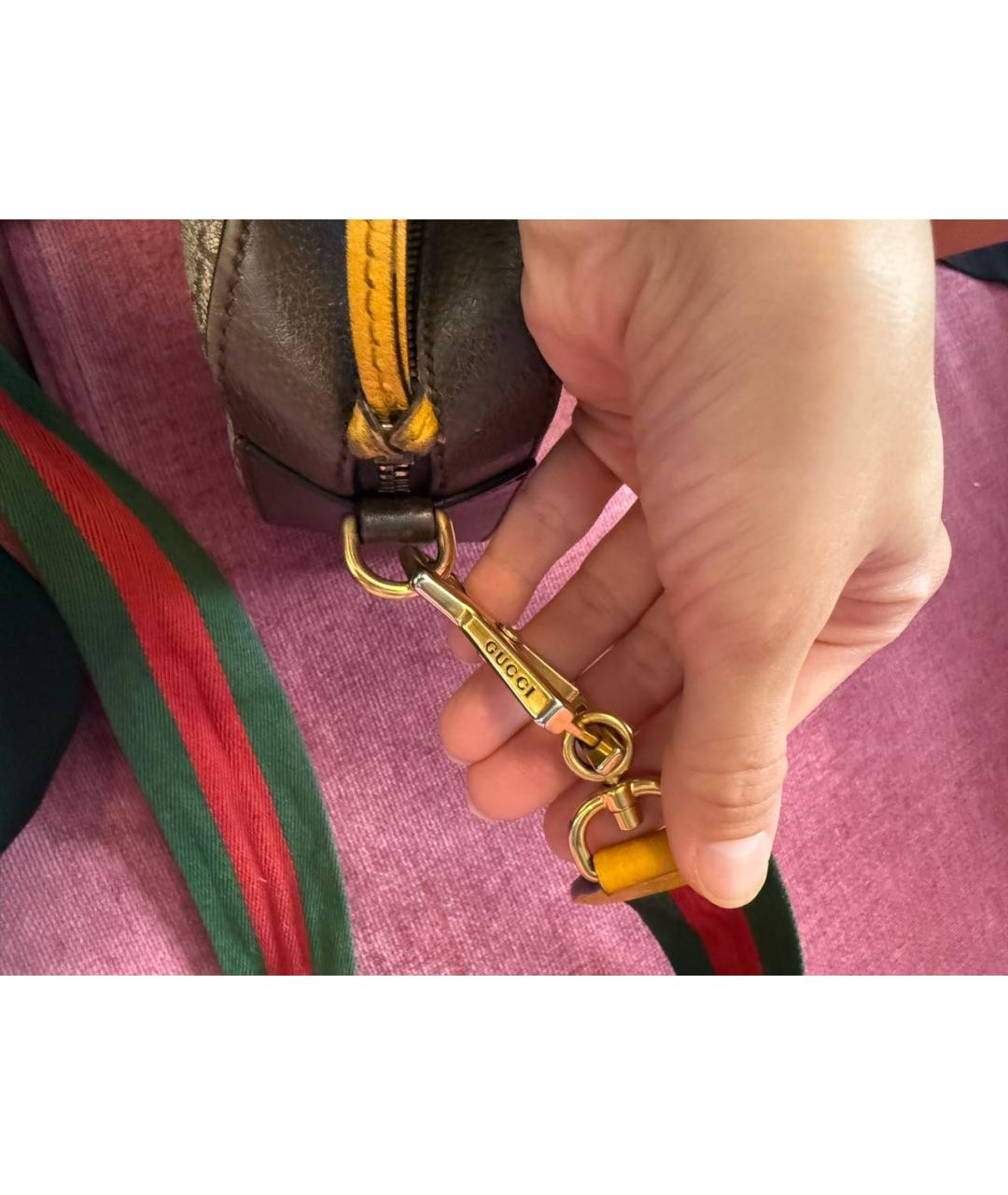 GUCCI Бежевая кожаная сумка через плечо, фото 5