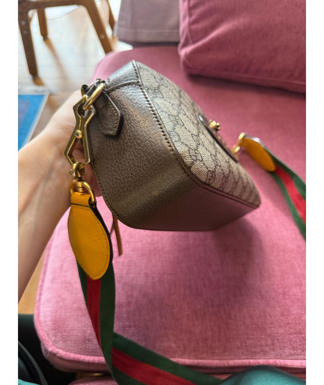 GUCCI Бежевая кожаная сумка через плечо, фото 3