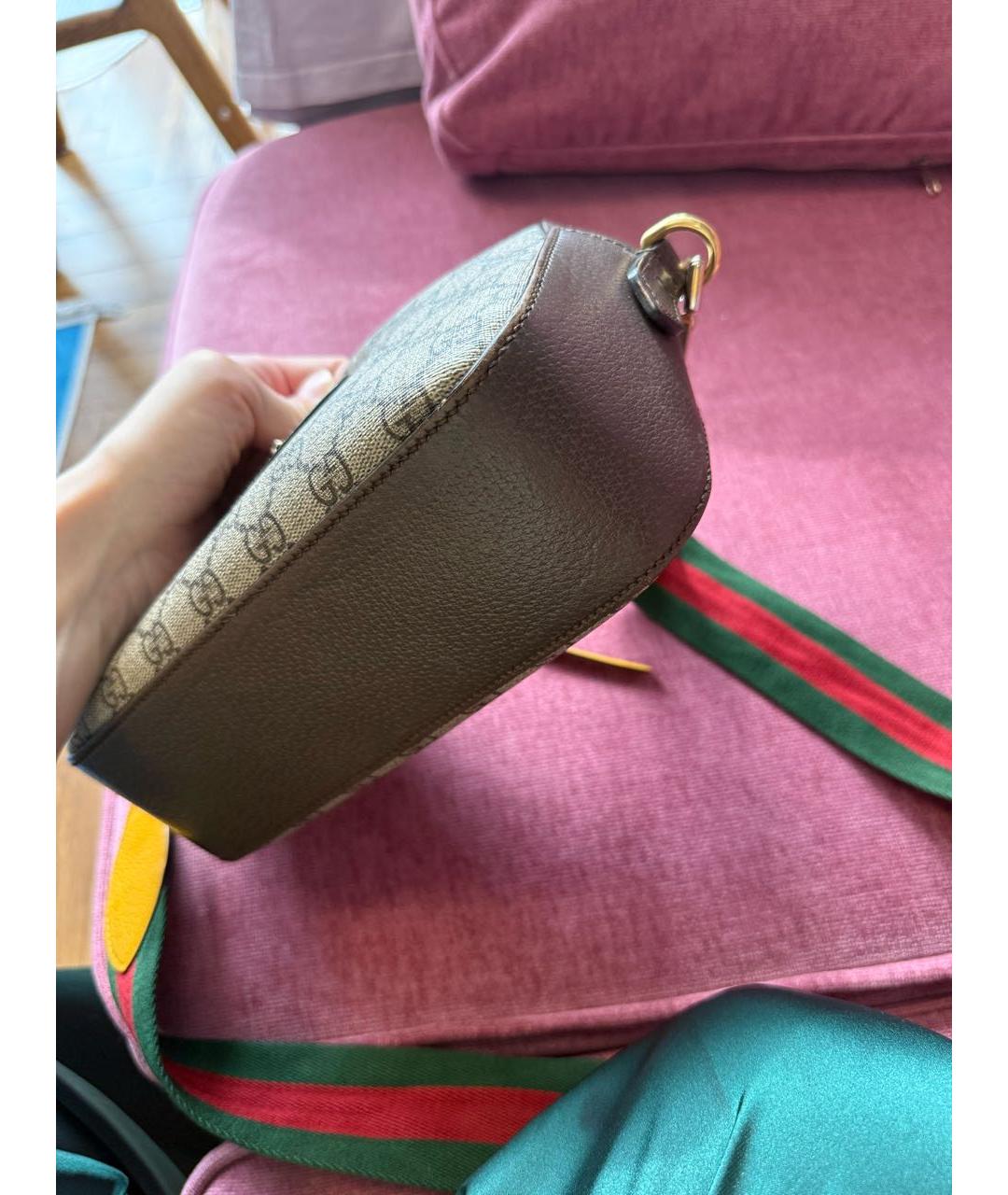 GUCCI Бежевая кожаная сумка через плечо, фото 4