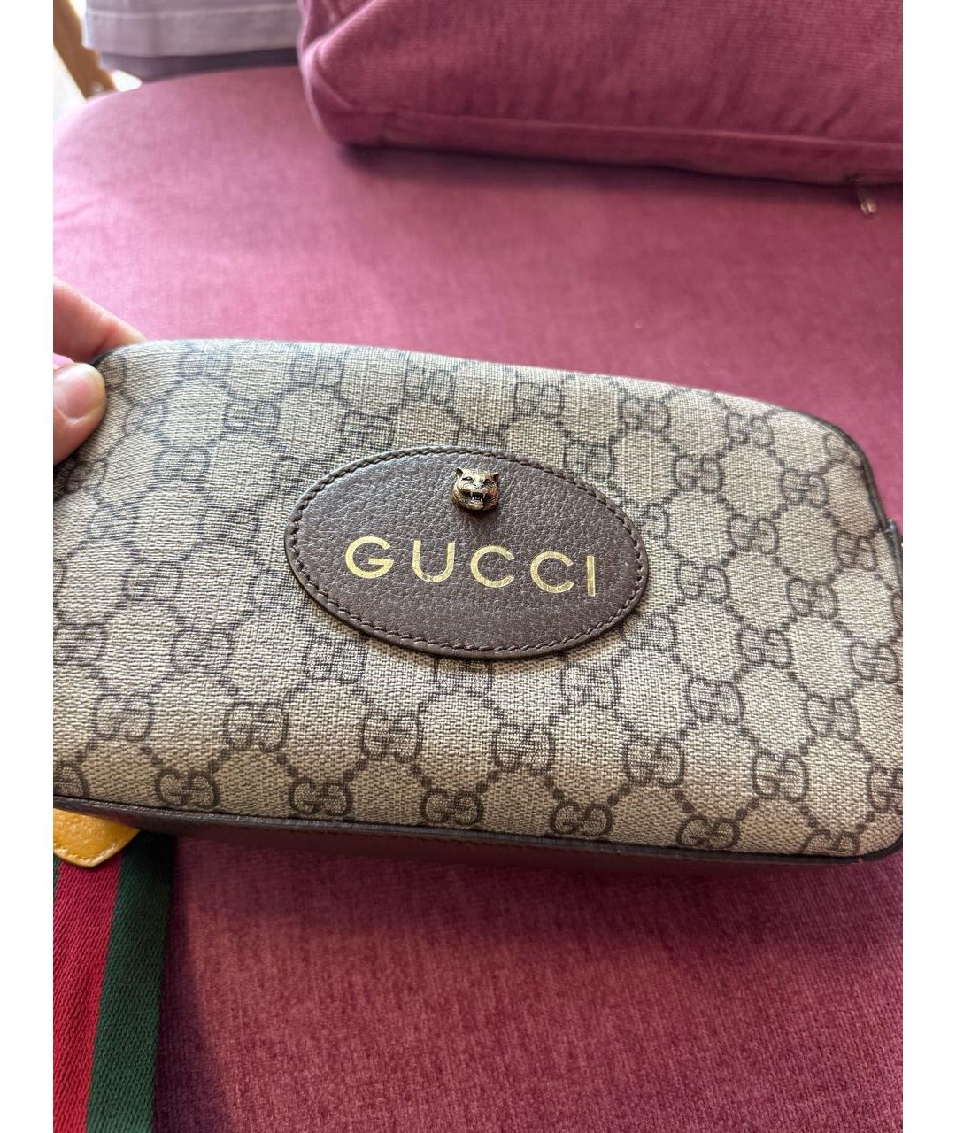GUCCI Бежевая кожаная сумка через плечо, фото 2