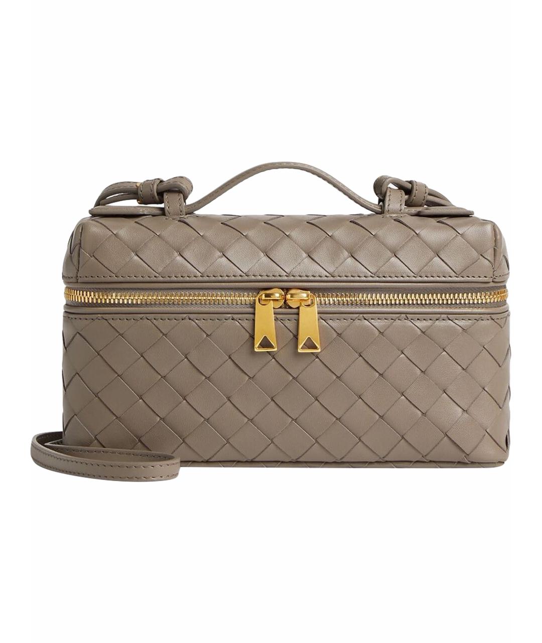 BOTTEGA VENETA Бежевая кожаная сумка с короткими ручками, фото 1