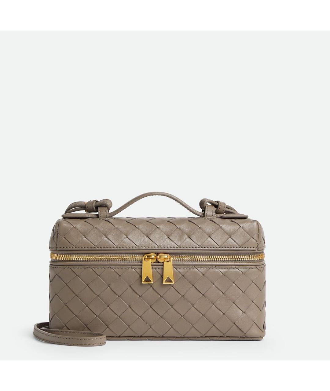 BOTTEGA VENETA Бежевая кожаная сумка с короткими ручками, фото 7