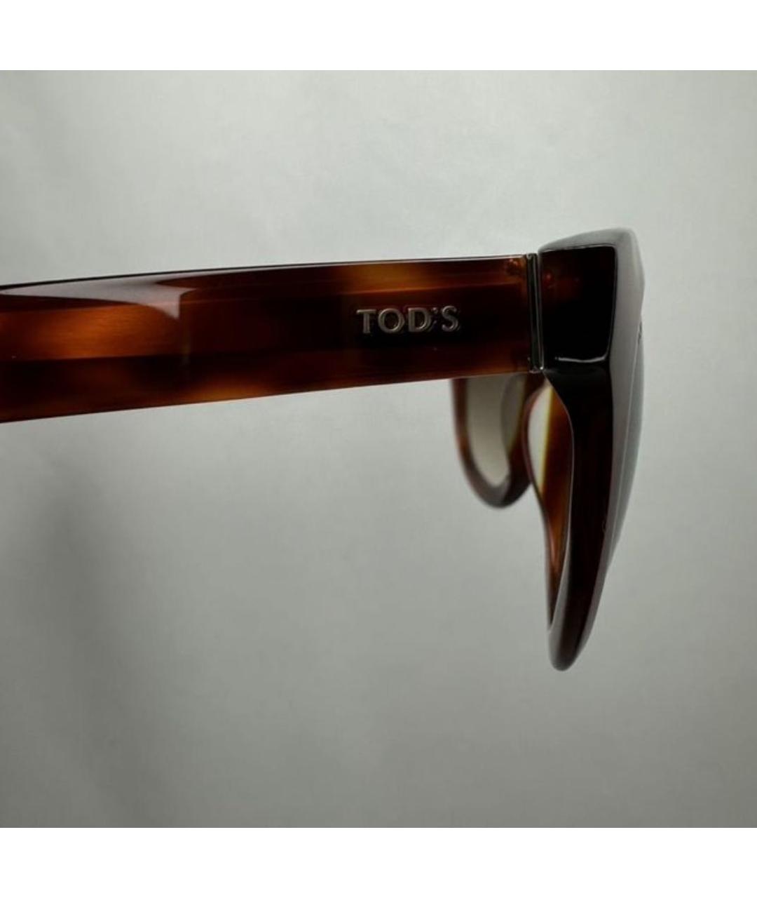 TOD'S Коричневые пластиковые солнцезащитные очки, фото 3