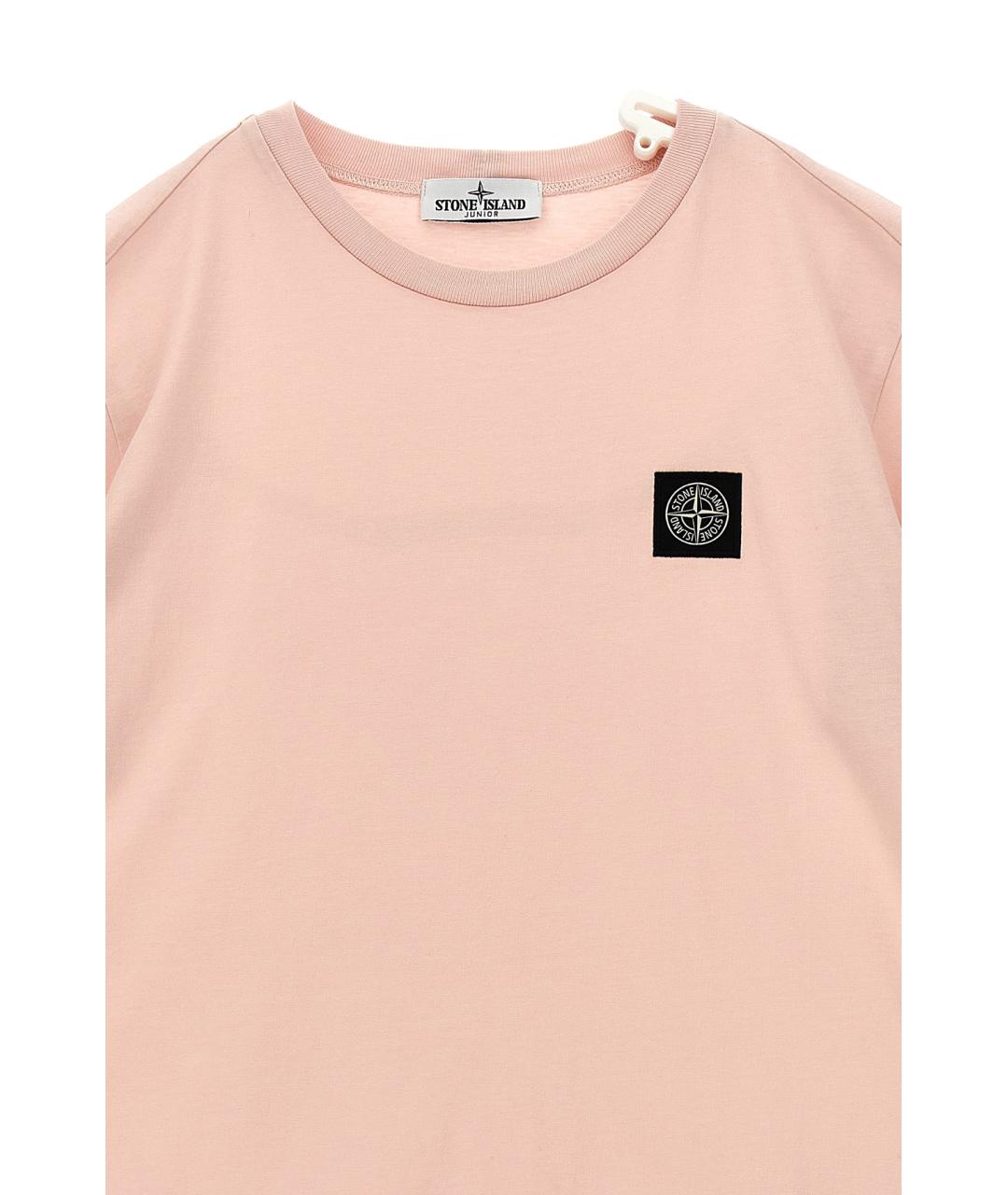 STONE ISLAND Розовая детская футболка, фото 3