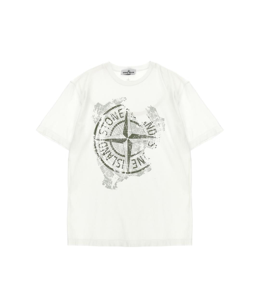 STONE ISLAND Белая детская футболка, фото 1