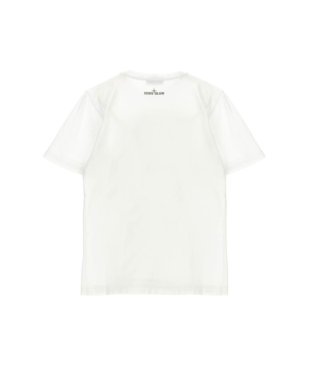 STONE ISLAND Белая детская футболка, фото 2