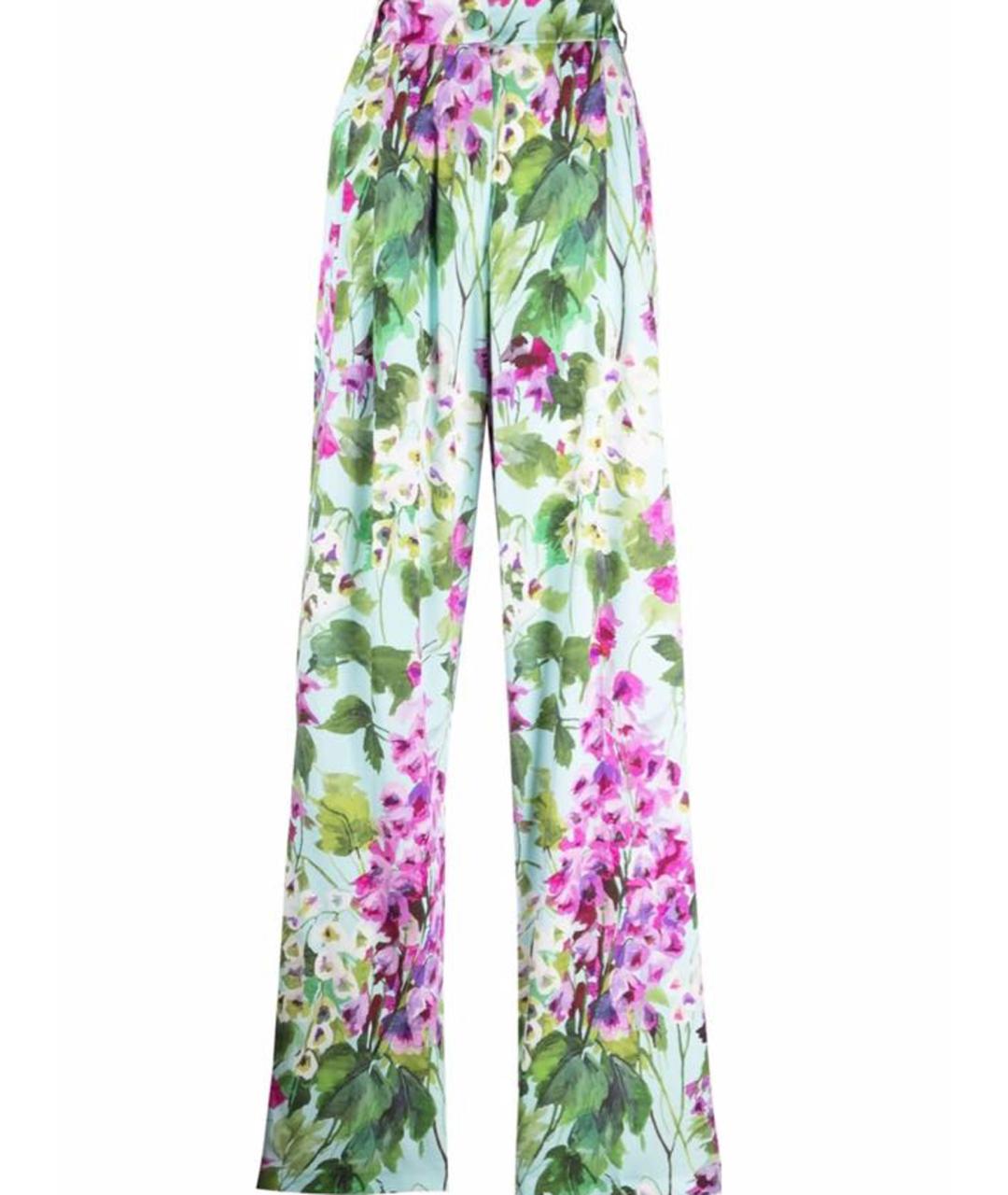 DOLCE&GABBANA Мульти шелковые брюки широкие, фото 1