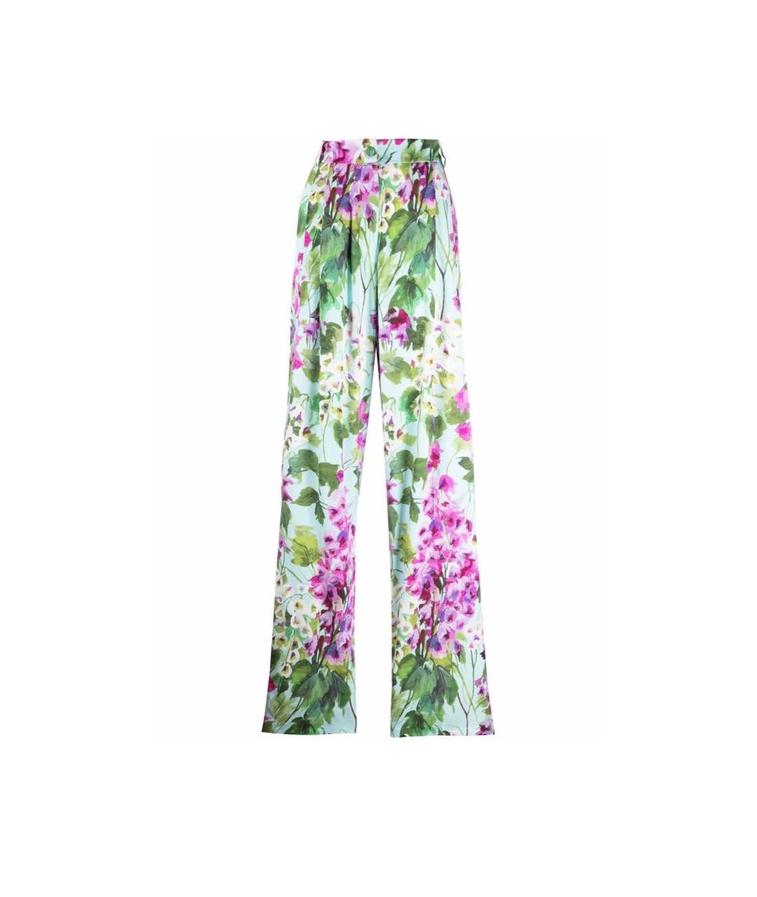 DOLCE&GABBANA Мульти шелковые брюки широкие, фото 8