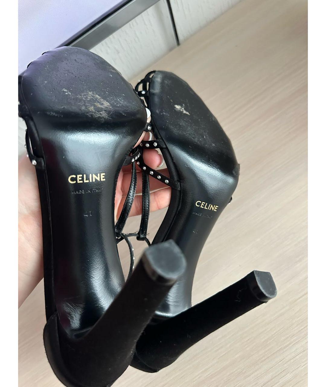 CELINE Черные босоножки, фото 6