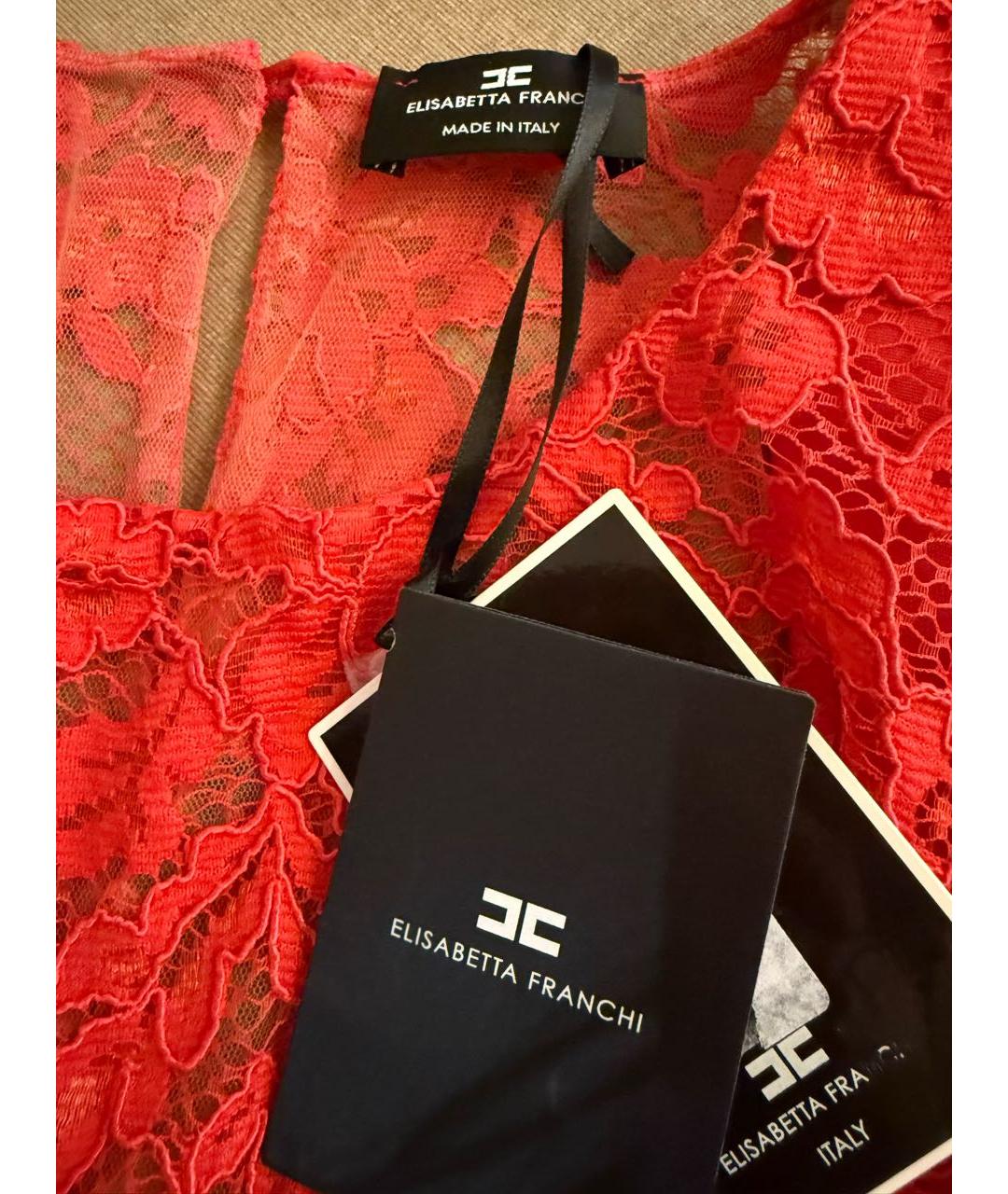 ELISABETTA FRANCHI Красное вискозное вечернее платье, фото 3