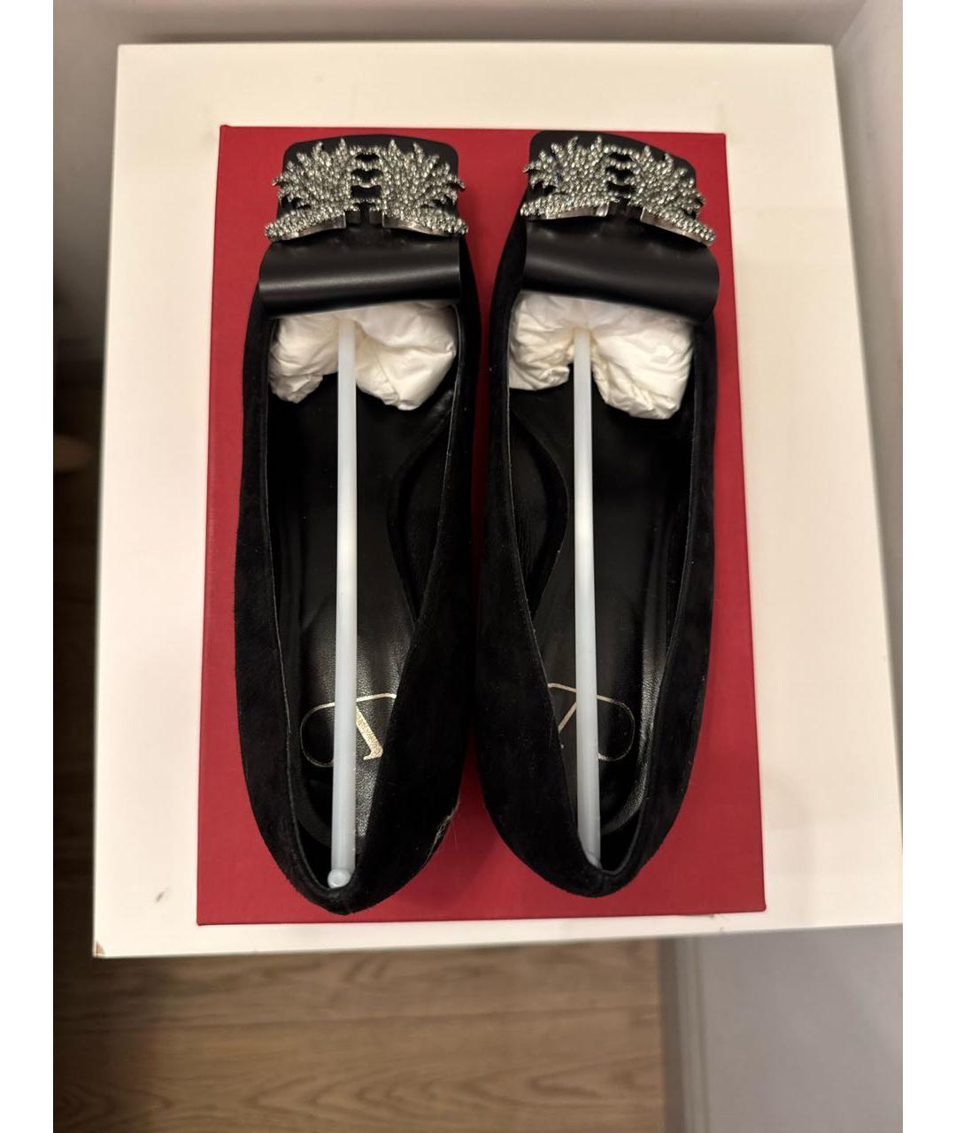 VALENTINO Антрацитовые замшевые туфли, фото 3