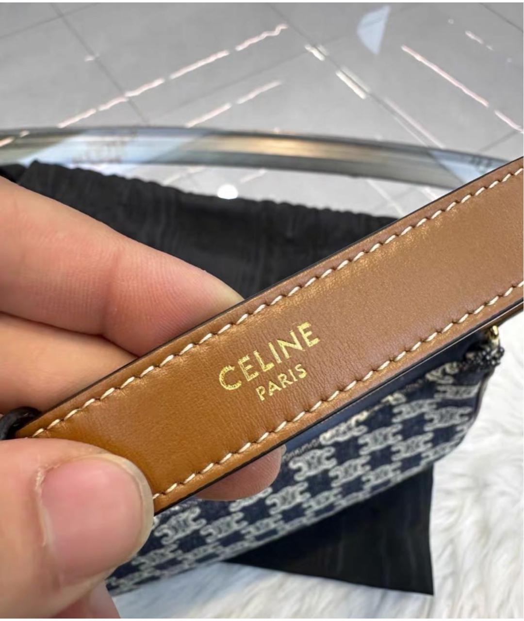 CELINE Синяя жаккардовая сумка через плечо, фото 8