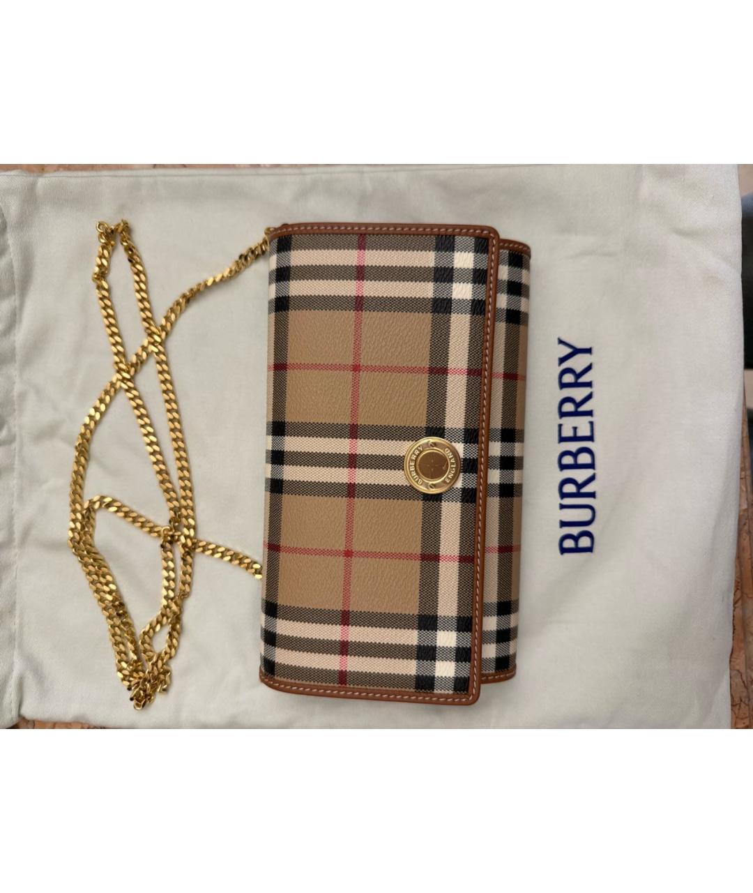 BURBERRY Бежевая кожаная сумка через плечо, фото 4