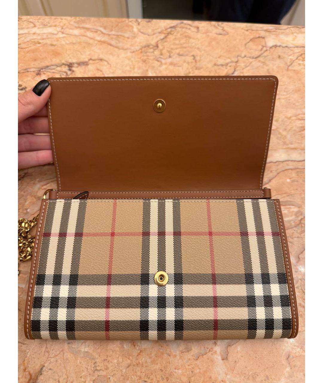 BURBERRY Бежевая кожаная сумка через плечо, фото 3
