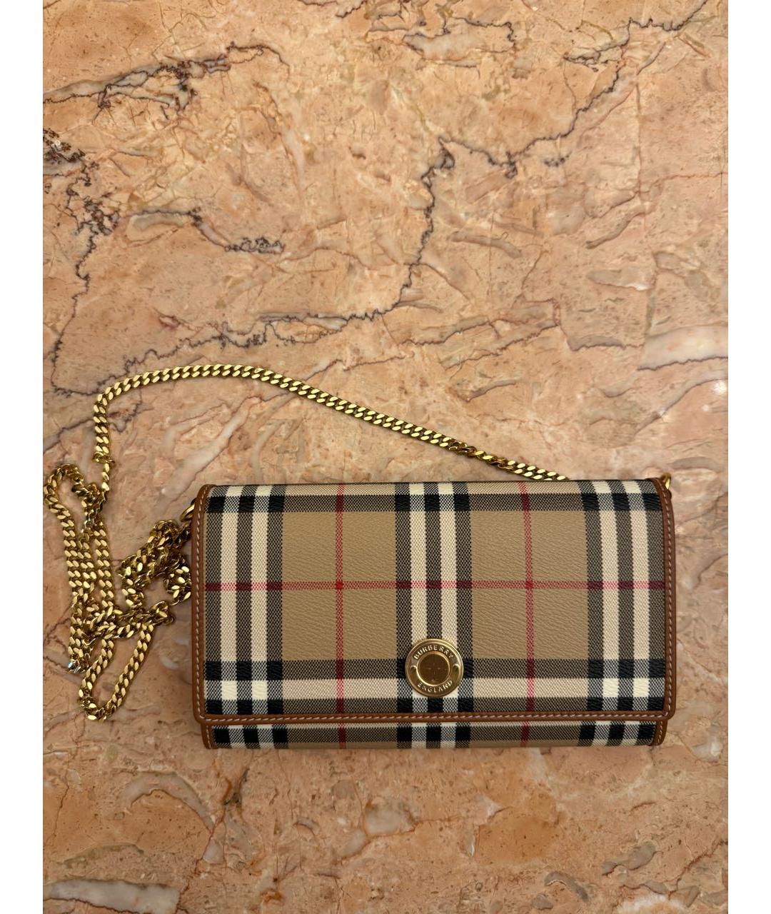 BURBERRY Бежевая кожаная сумка через плечо, фото 8
