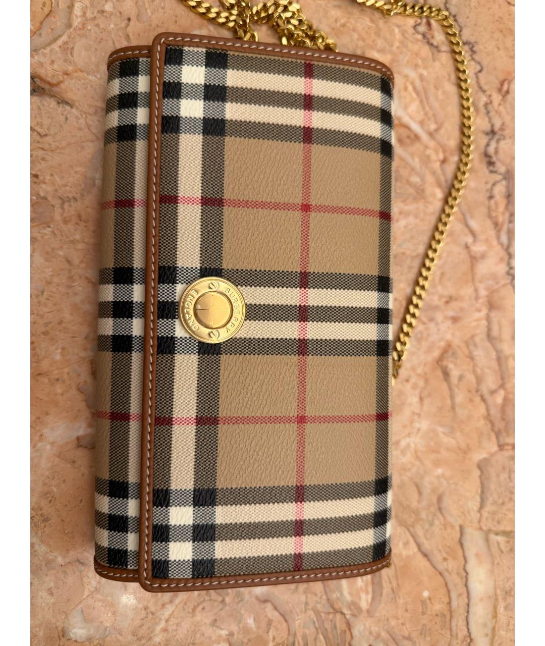BURBERRY Бежевая кожаная сумка через плечо, фото 2