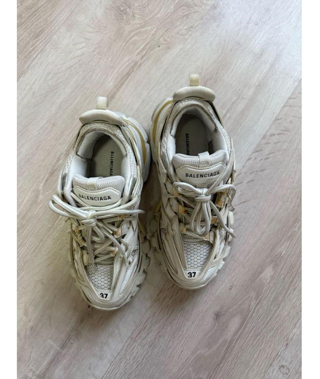 BALENCIAGA Белые кожаные кроссовки, фото 3