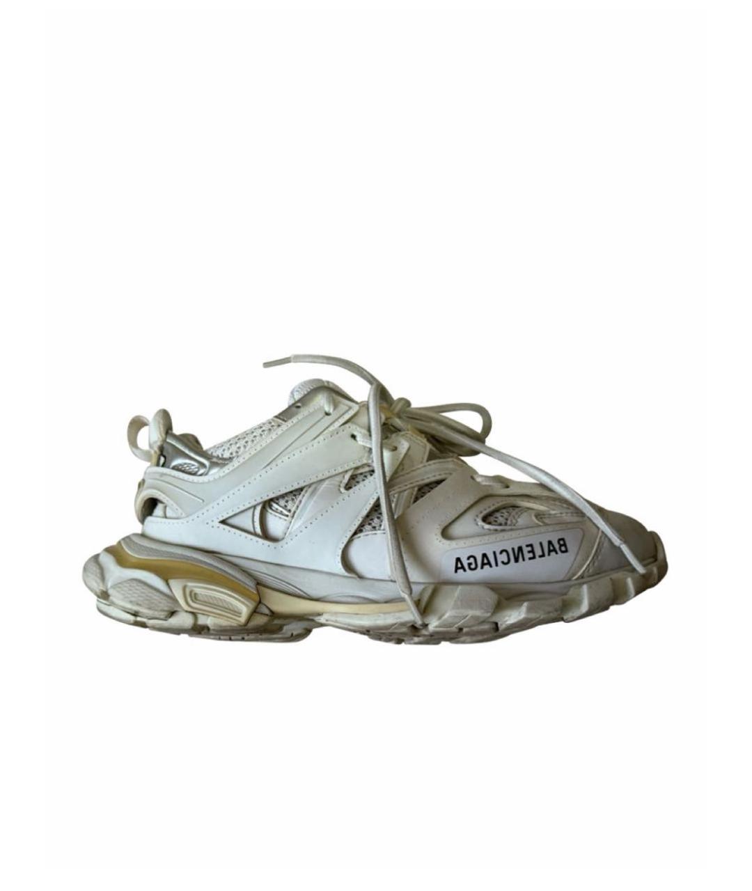 BALENCIAGA Белые кожаные кроссовки, фото 1