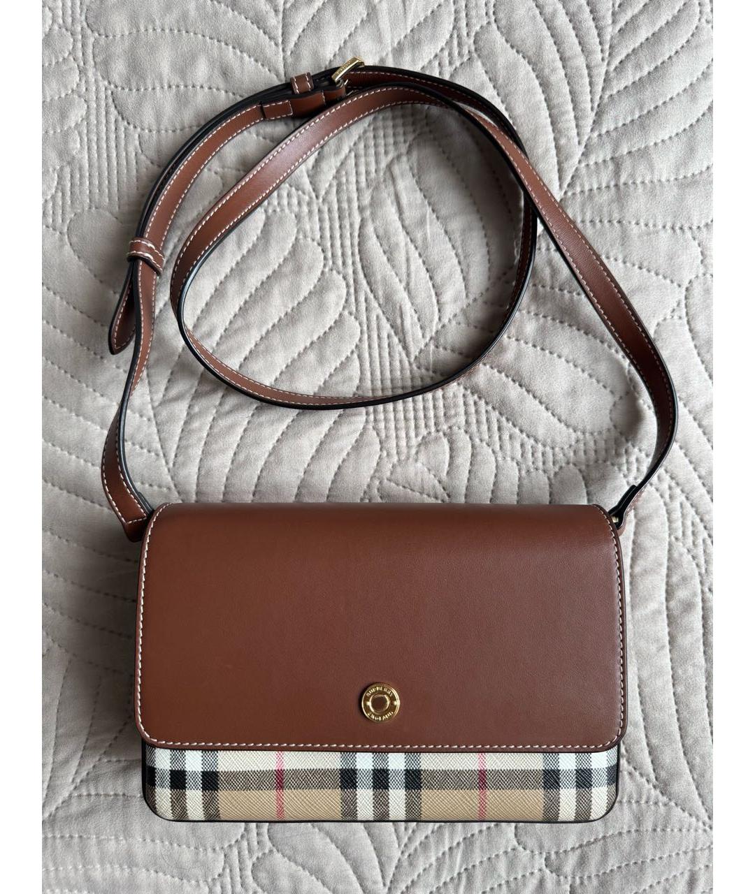 BURBERRY Коричневая кожаная сумка через плечо, фото 2