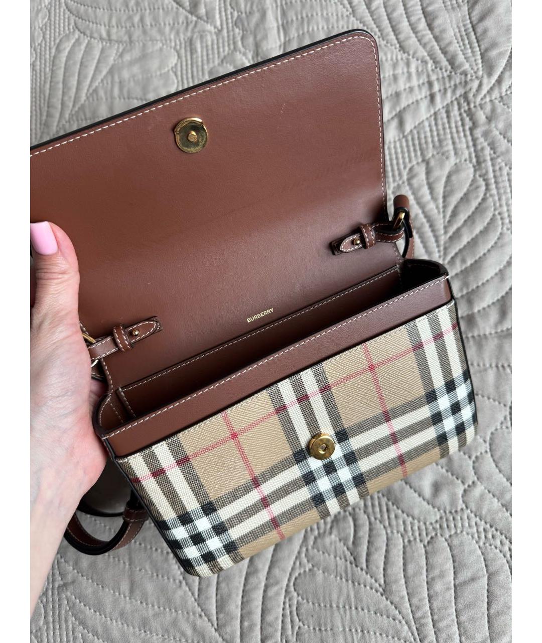 BURBERRY Коричневая кожаная сумка через плечо, фото 5