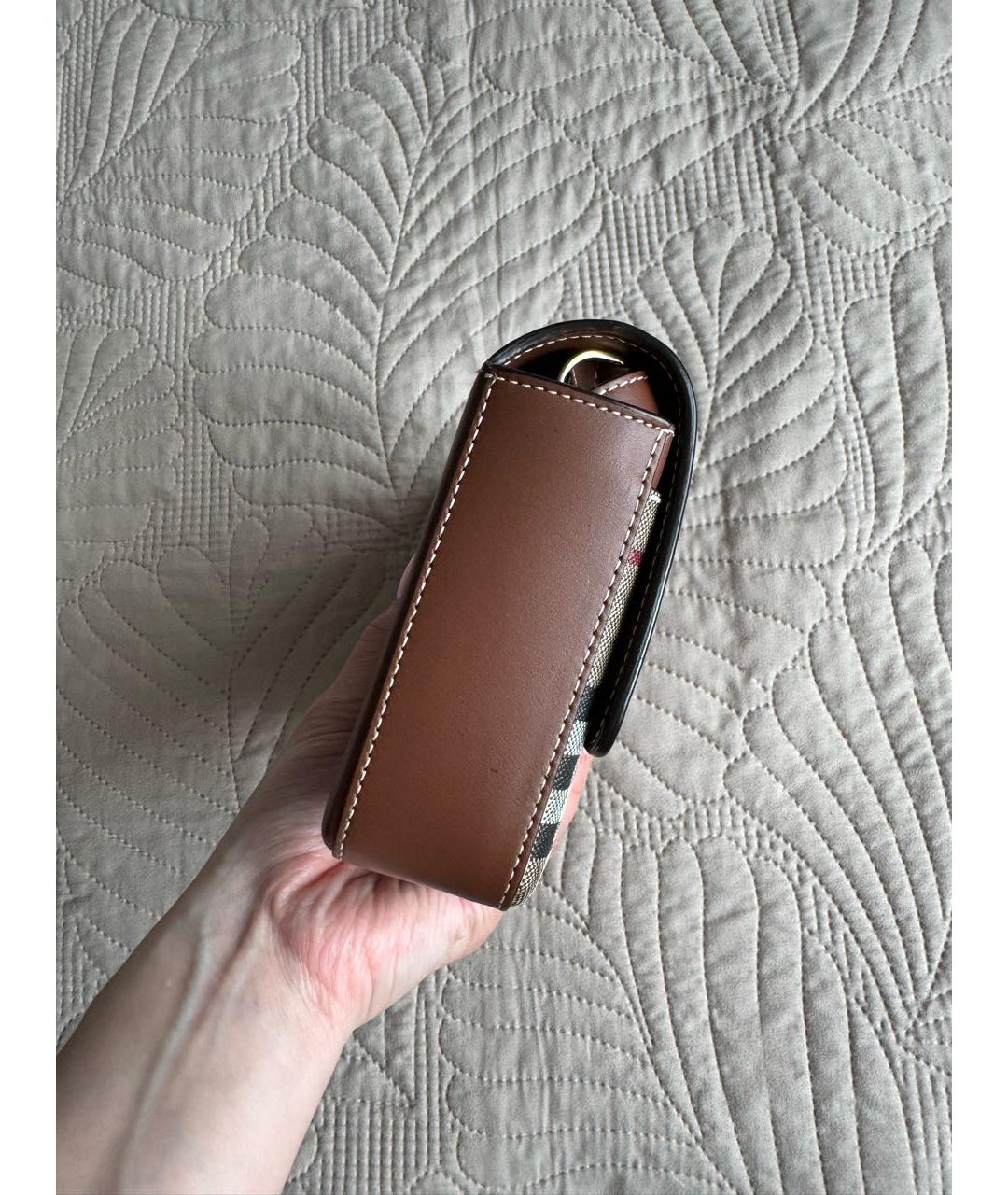 BURBERRY Коричневая кожаная сумка через плечо, фото 3