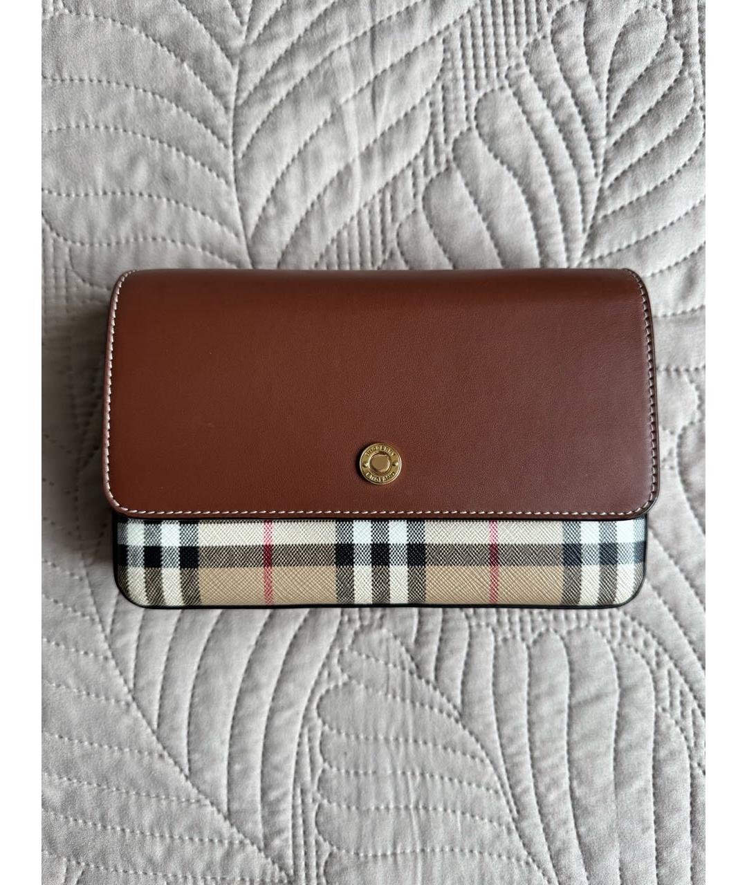 BURBERRY Коричневая кожаная сумка через плечо, фото 7