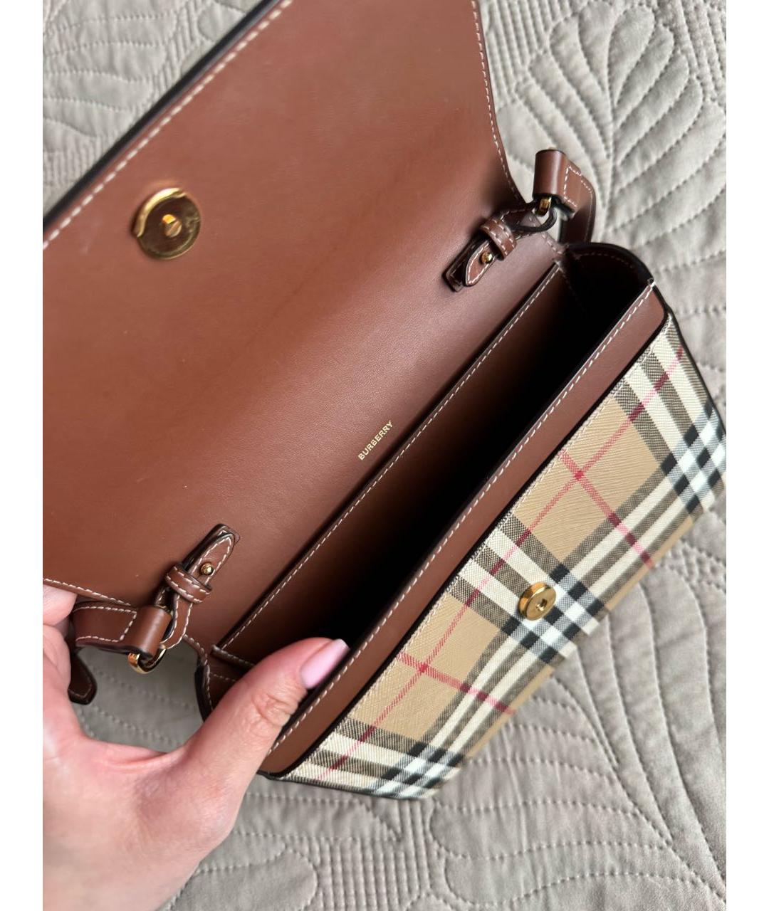 BURBERRY Коричневая кожаная сумка через плечо, фото 8