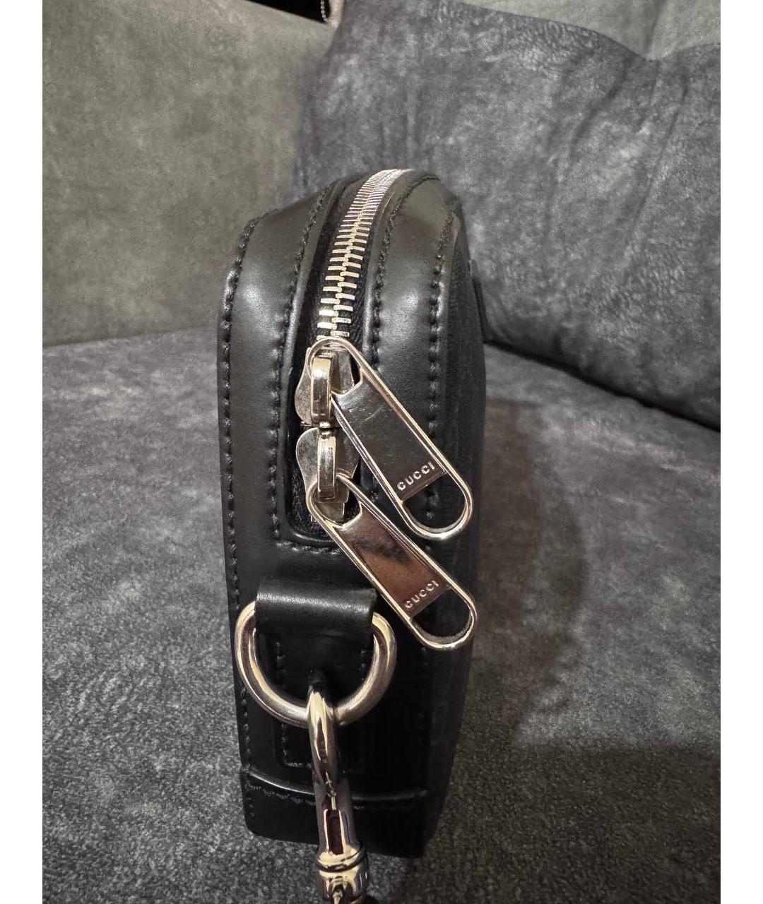 GUCCI Черная кожаная барсетка, фото 3