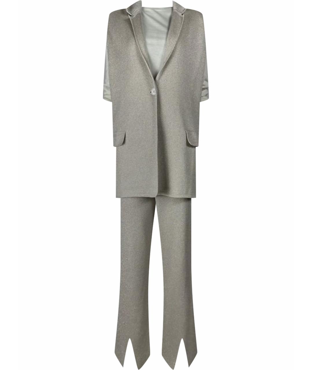 MAX MARA Серый вискозный костюм с брюками, фото 1