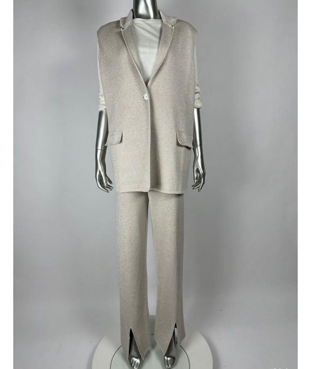 MAX MARA Серый вискозный костюм с брюками, фото 2