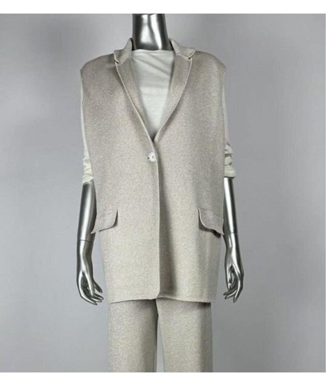 MAX MARA Серый вискозный костюм с брюками, фото 8