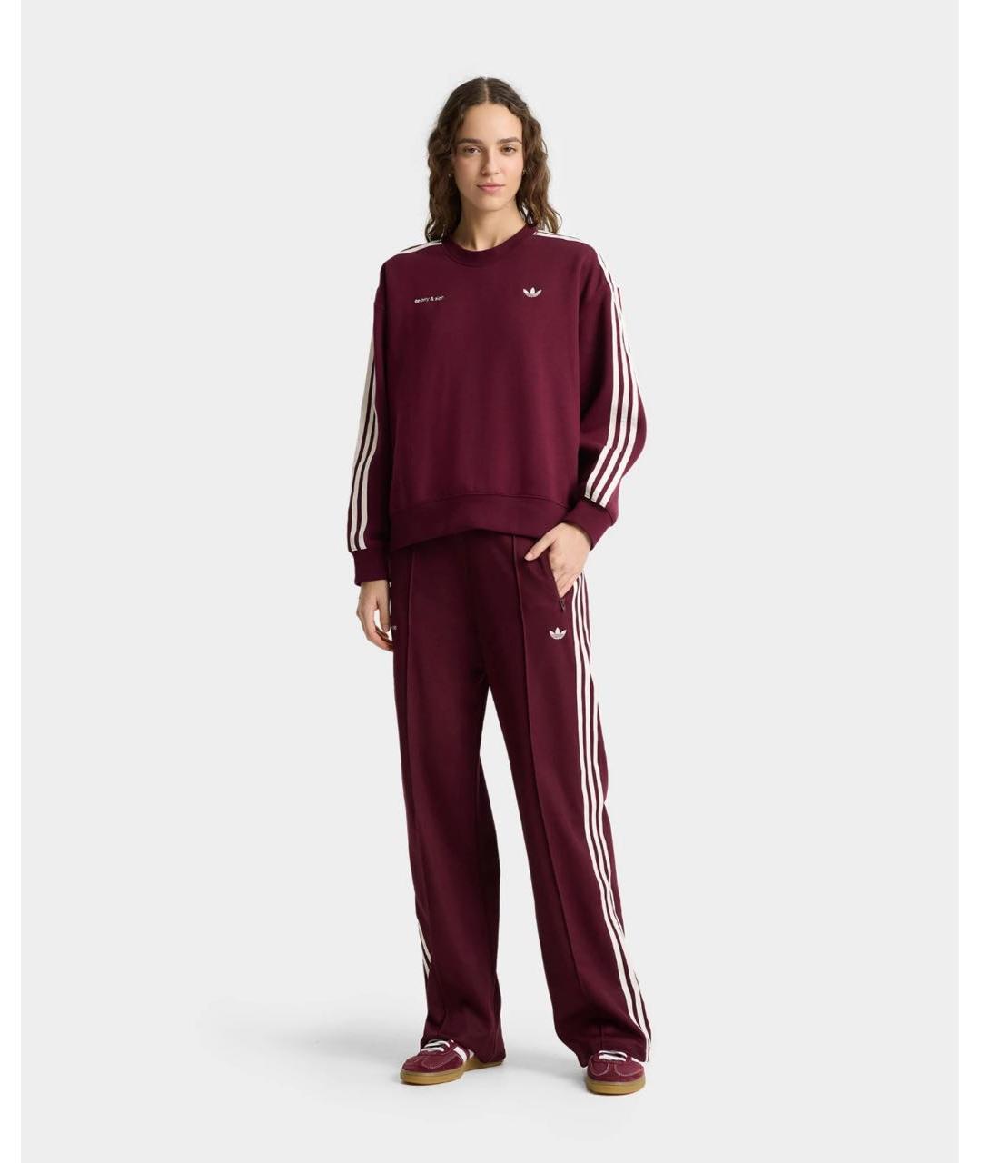 SPORTY AND RICH Бордовые хлопковые спортивные брюки и шорты, фото 5