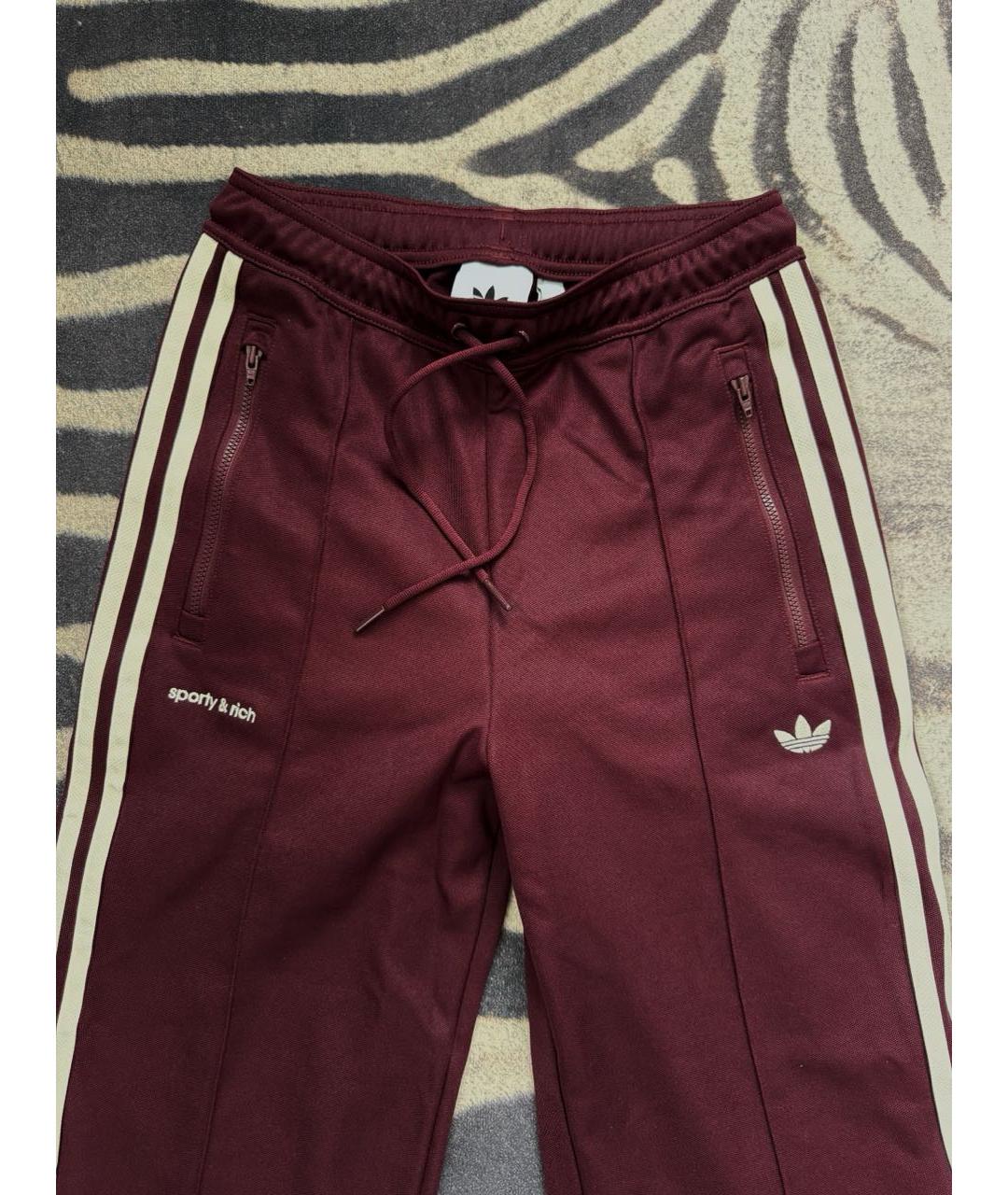SPORTY AND RICH Бордовые хлопковые спортивные брюки и шорты, фото 3
