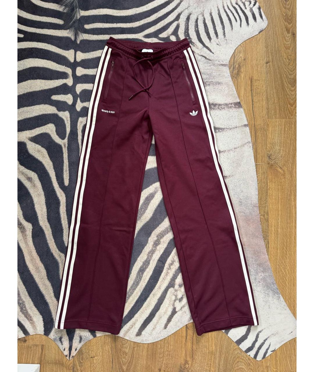 SPORTY AND RICH Бордовые хлопковые спортивные брюки и шорты, фото 2